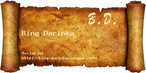 Bing Darinka névjegykártya
